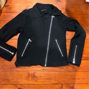 Black Suede Zippered Women's Jacket